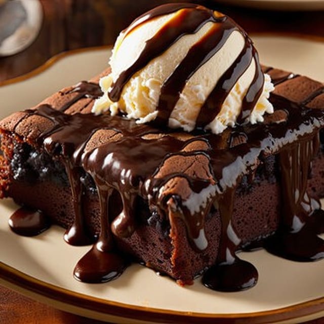 Brownie with Ice Cream.